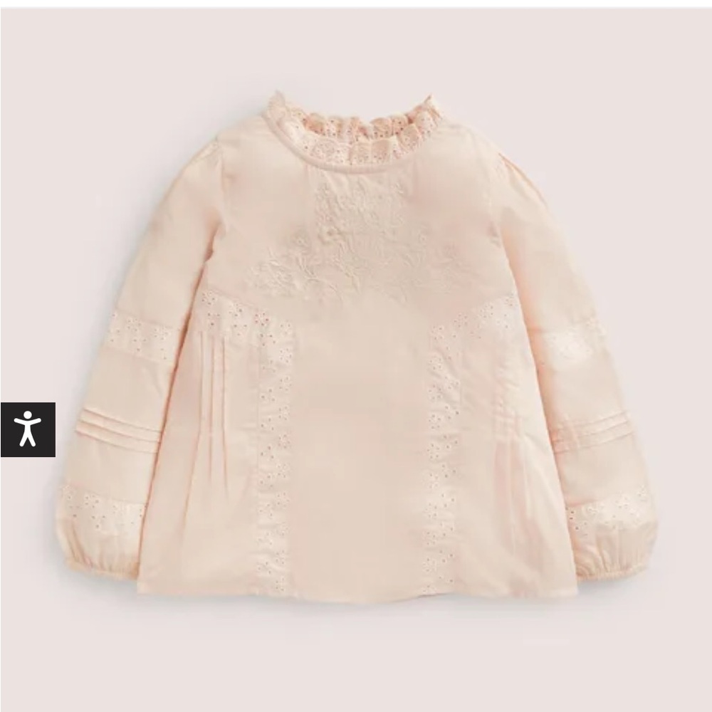Mini Boden Lace Top, Sandpiper Pink, 5-6.